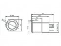Drukknop (aan/uit) metaal IP65 waterdicht rond 16mm rood